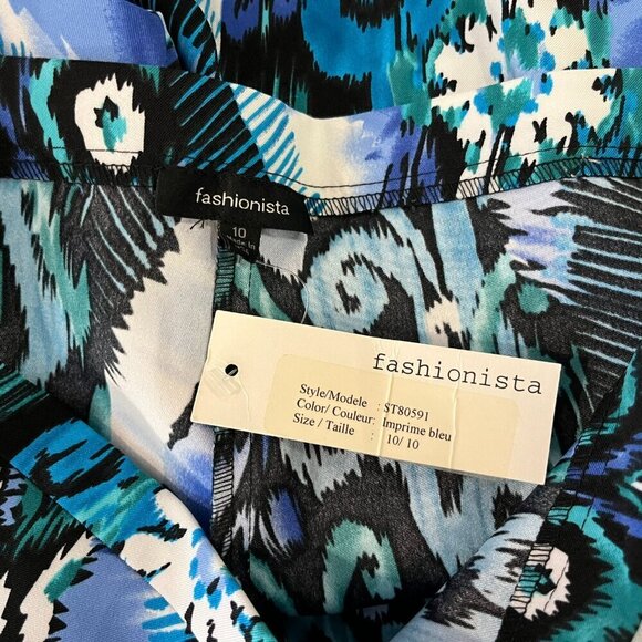 Fashionista Women's Blue/Green/Purple Dress Pant - Size 10 - NWT - Picture 5 of 5